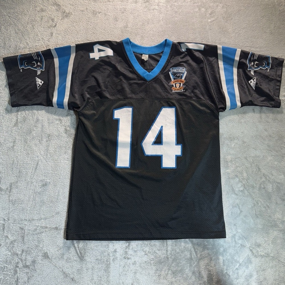 Vintage Carolina Panthers Frank Reich #14 NFL Jersey Inaugural Size Large Apex